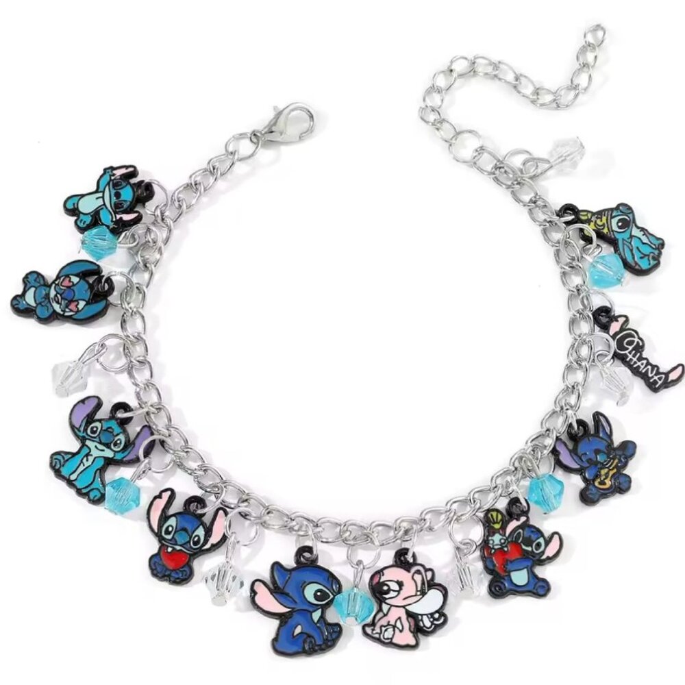 Stitch Character Charm Bracelet Adjustable Chain Jewelry